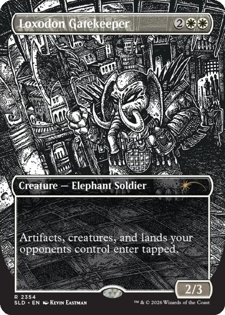 Loxodon Gatekeeper [2354] [Borderless] [Kevin Eastman] [Ink] [Secret Lair Drop] [Non-Foil]
