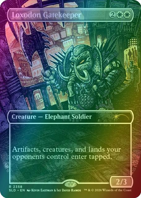 Loxodon Gatekeeper [2358] [Borderless] [Kevin Eastman] [Color] [Secret Lair Drop] [Foil]