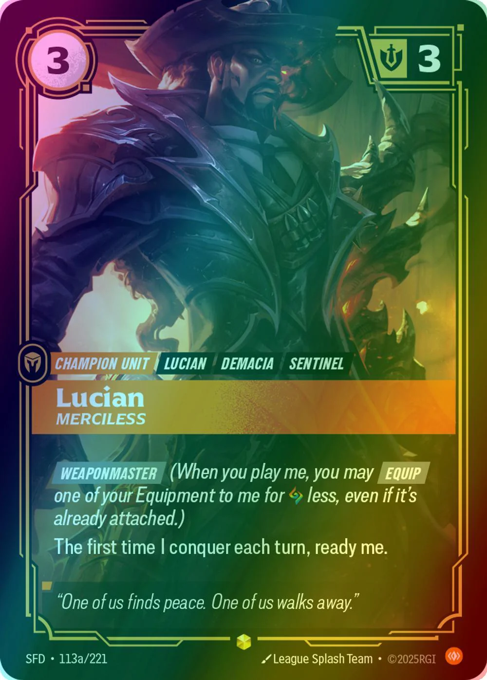 Lucian - Merciless (Alternate Art) - 113a/221 [Spiritforged] [Foil]