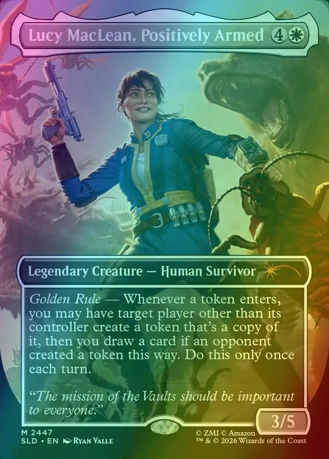 Lucy MacLean, Positively Armed [2447] [Borderless] [Fallout: Beyond Vault 33] [Secret Lair Drop] [Foil]