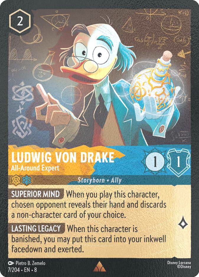 Ludwig Von Drake - All-Around Expert - 7/204 [Reign of Jafar] [Cold Foil]