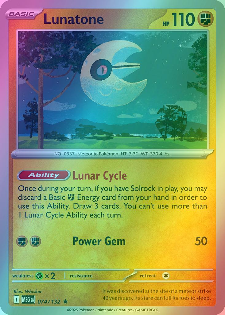 Lunatone - 074/132 - Rare [me01-074] [Reverse Holo]