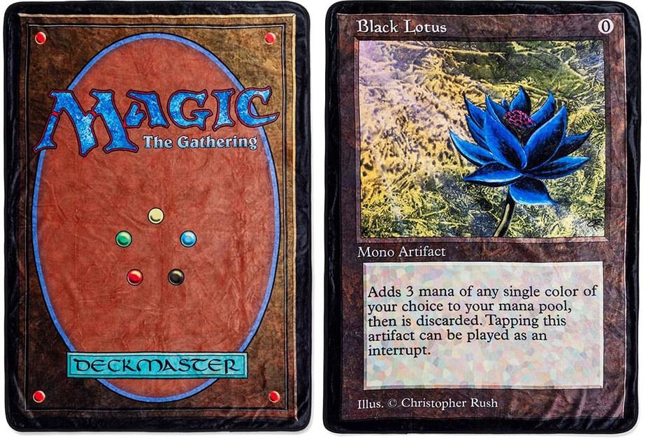 Magic: The Gathering Double-Sided Fleece Throw Blanket - 45" x 60" - Black Lotus
