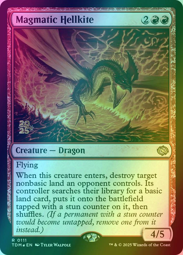 Magmatic Hellkite [111s] [Prerelease] [Tarkir: Dragonstorm: Promos] [Foil]