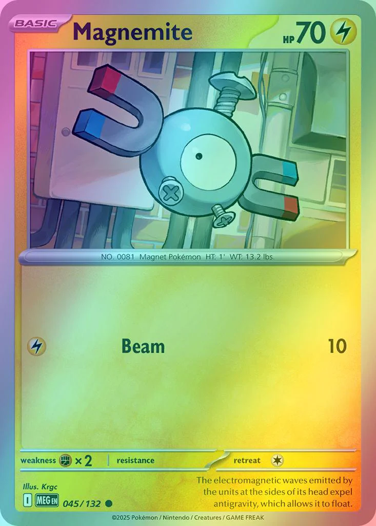 Magnemite - 045/132 - Common [me01-045] [Reverse Holo]