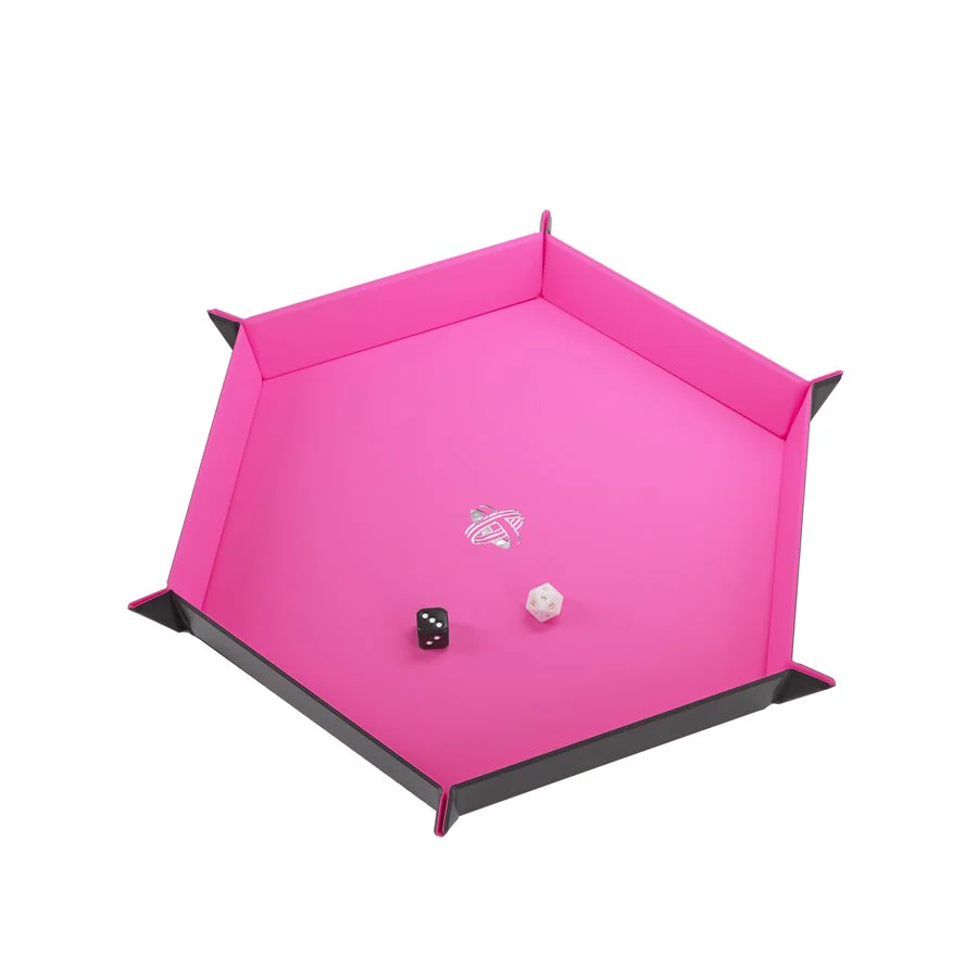 Magnetic Dice Tray - Hexagonal - Black & Pink
