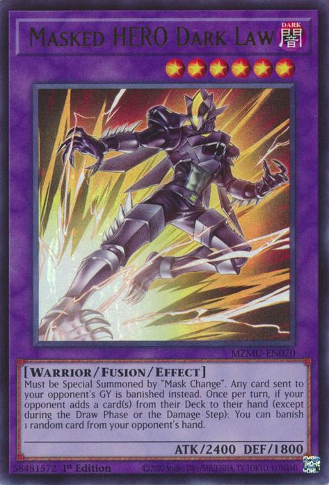 Masked HERO Dark Law - MZMU-EN070 - Ultra Rare - 1st Edition