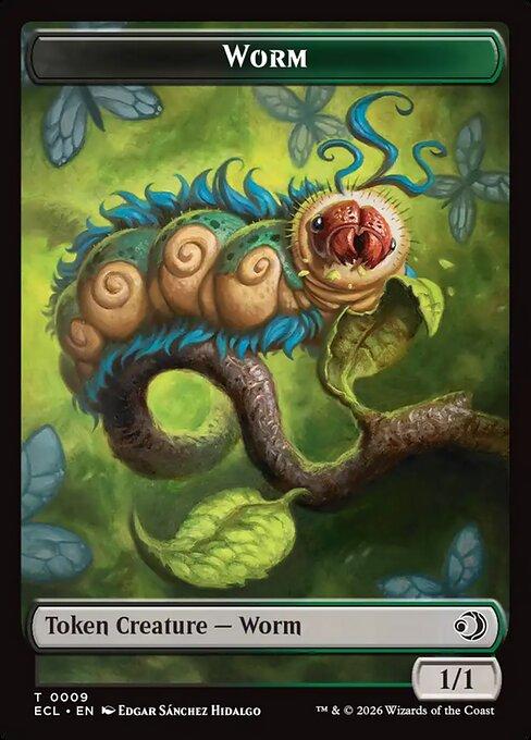 Merfolk Token (08) // Worm Token (09) [Lorwyn Eclipsed: Tokens] [Non-Foil] - Image 2