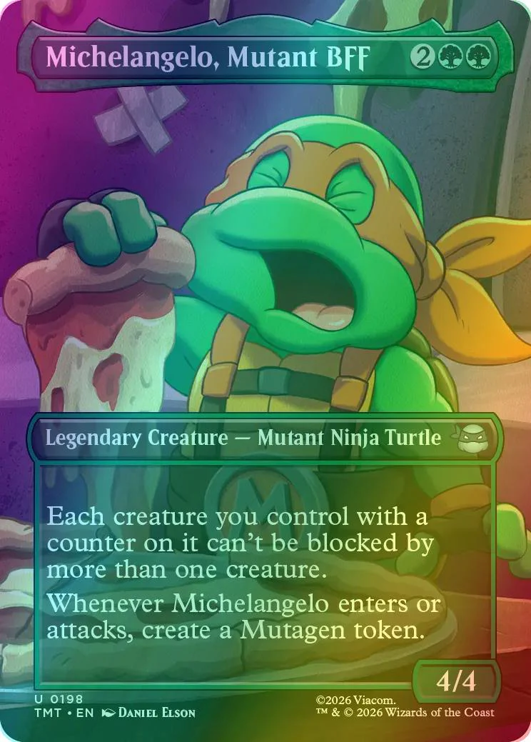 Michelangelo, Mutant BFF [198] [Borderless] [Scene] [Teenage Mutant Ninja Turtles] [Foil]