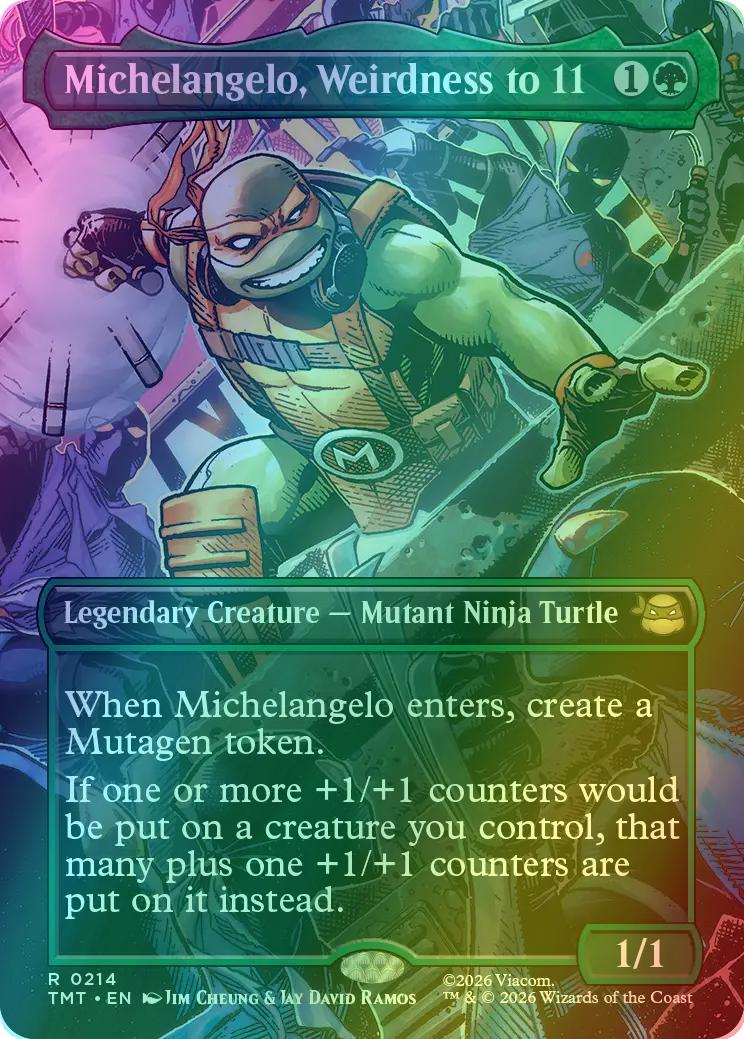Michelangelo, Weirdness to 11 [214] [Borderless] [Scene] [Teenage Mutant Ninja Turtles] [Foil]