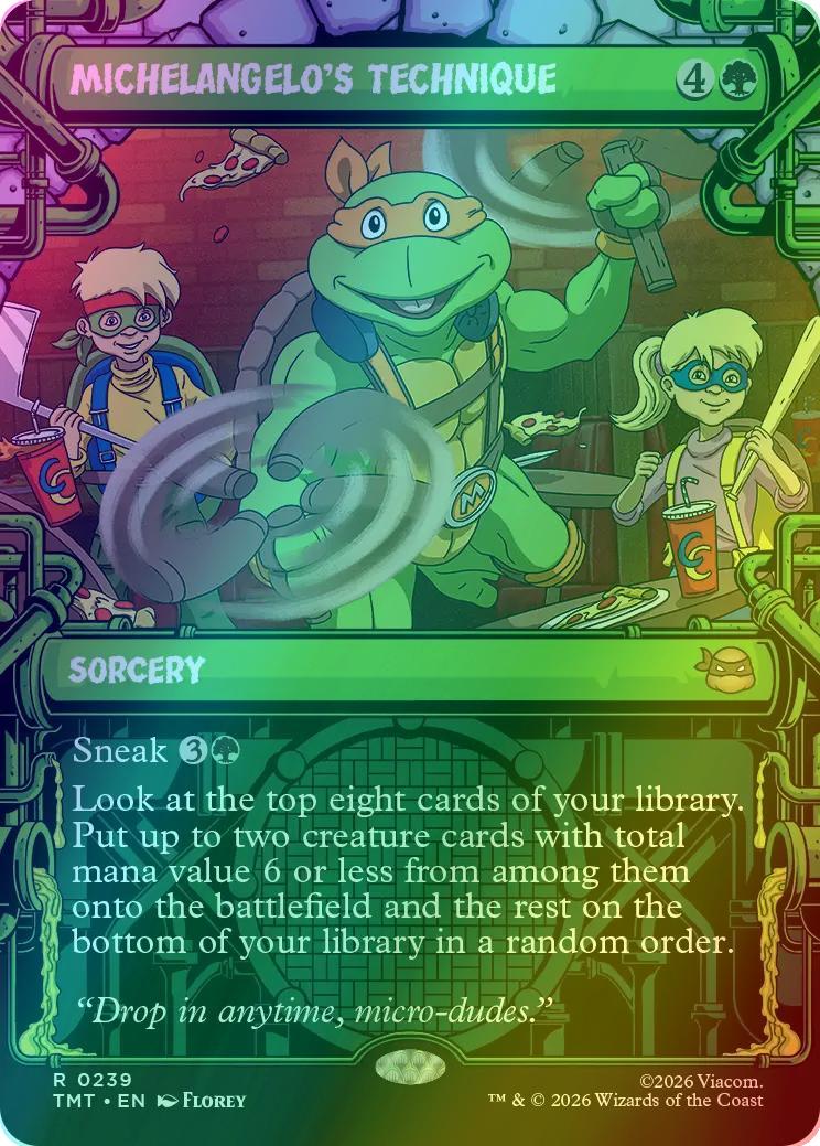 Michelangelo's Technique [239] [Sewer Frame] [Teenage Mutant Ninja Turtles] [Foil]