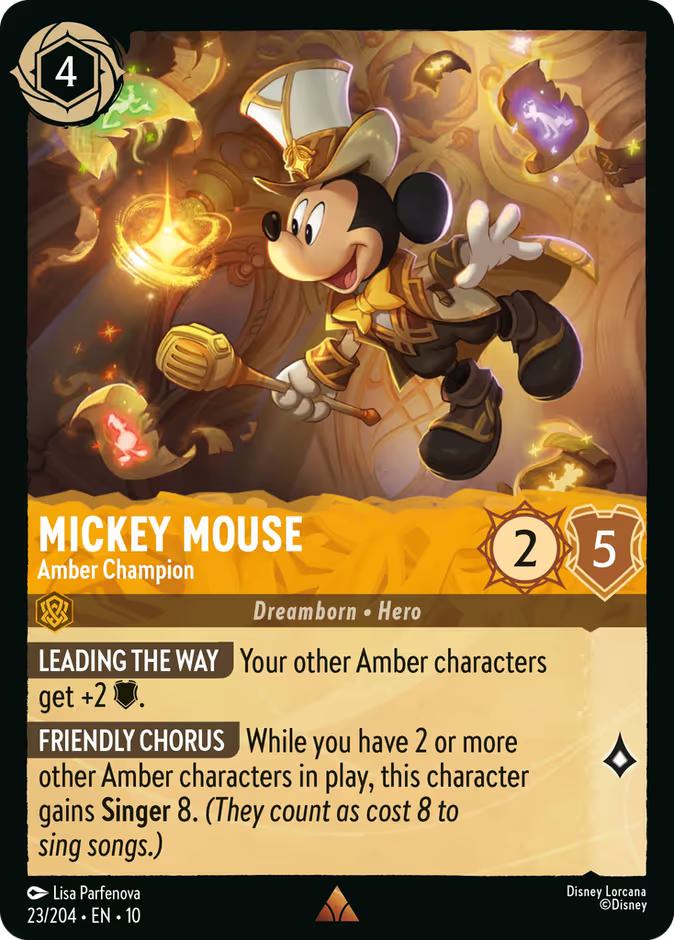 Mickey Mouse - Amber Champion - 23/204 [Whispers in the Well] [Non-Foil]