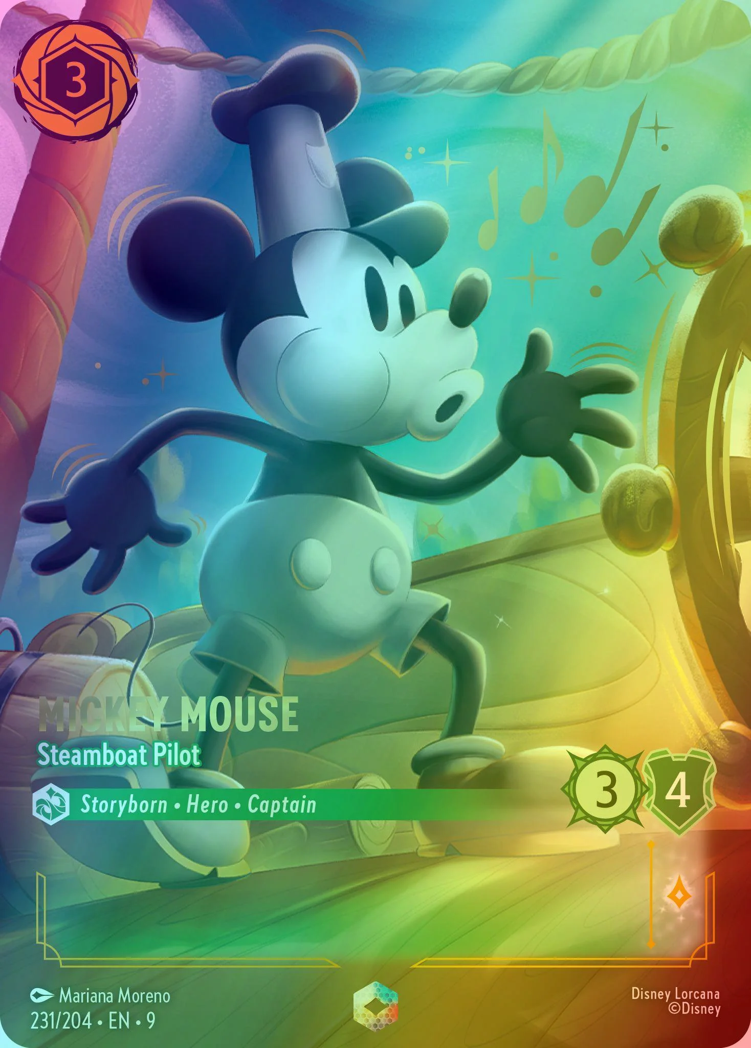 Mickey Mouse - Steamboat Pilot (Enchanted) - 231/204 [Fabled] [Holofoil]