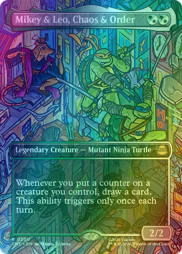 Mikey & Leo, Chaos & Order [200] [Borderless] [Scene] [Teenage Mutant Ninja Turtles] [Foil]