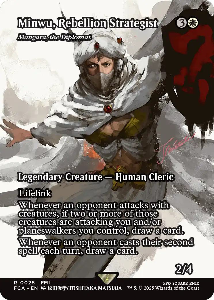 Minwu, Rebellion Strategist - Mangara, the Diplomat [25] [Borderless] [FINAL FANTASY: Through the Ages] [Non-Foil]