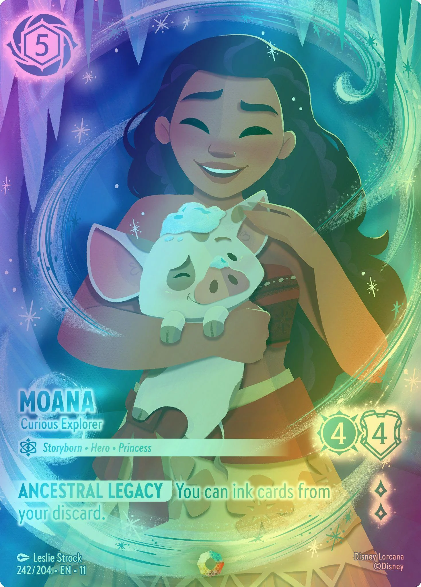 Moana - Curious Explorer (Iconic) - 242/204 [Winterspell] [Holofoil]