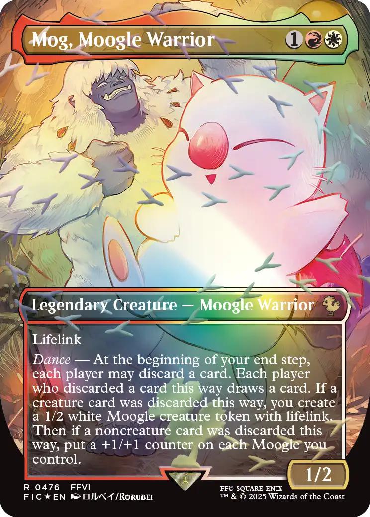 Mog, Moogle Warrior [476] [Borderless] [FINAL FANTASY: Commander] [Chocobo Track Foil]