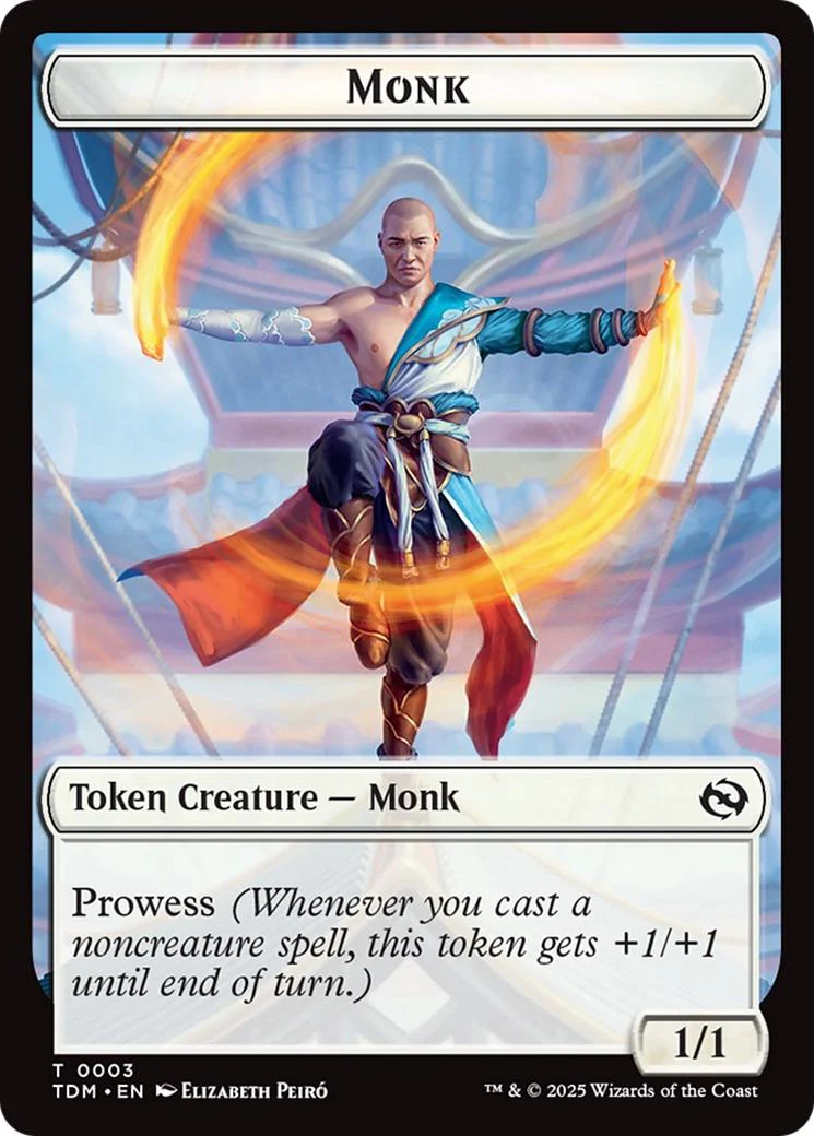 Elemental Token (27) // Monk Token (03) [Tarkir: Dragonstorm: Commander: Tokens] [Non-Foil] - Image 2
