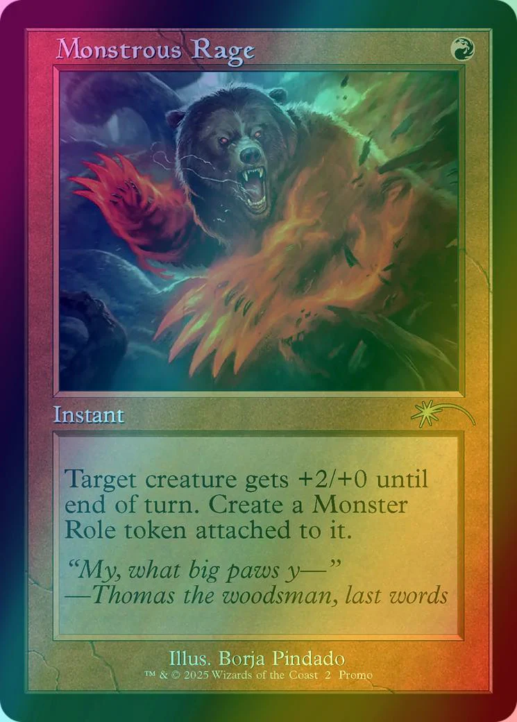 Monstrous Rage [9] [Retro Frame] [Wizards Play Network 2025] [Foil]