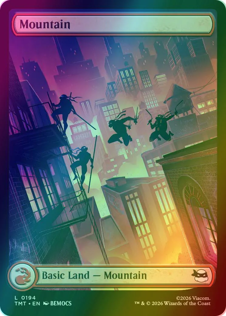 Mountain [194] [Full Art] [Rooftop Basic Land] [Teenage Mutant Ninja Turtles] [Foil]