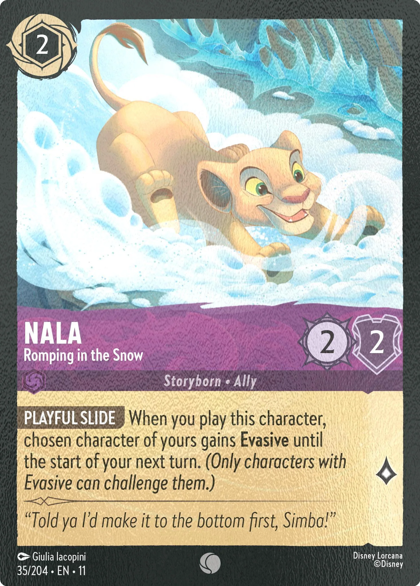 Nala - Romping in the Snow - 35/204 [Winterspell] [Cold Foil]