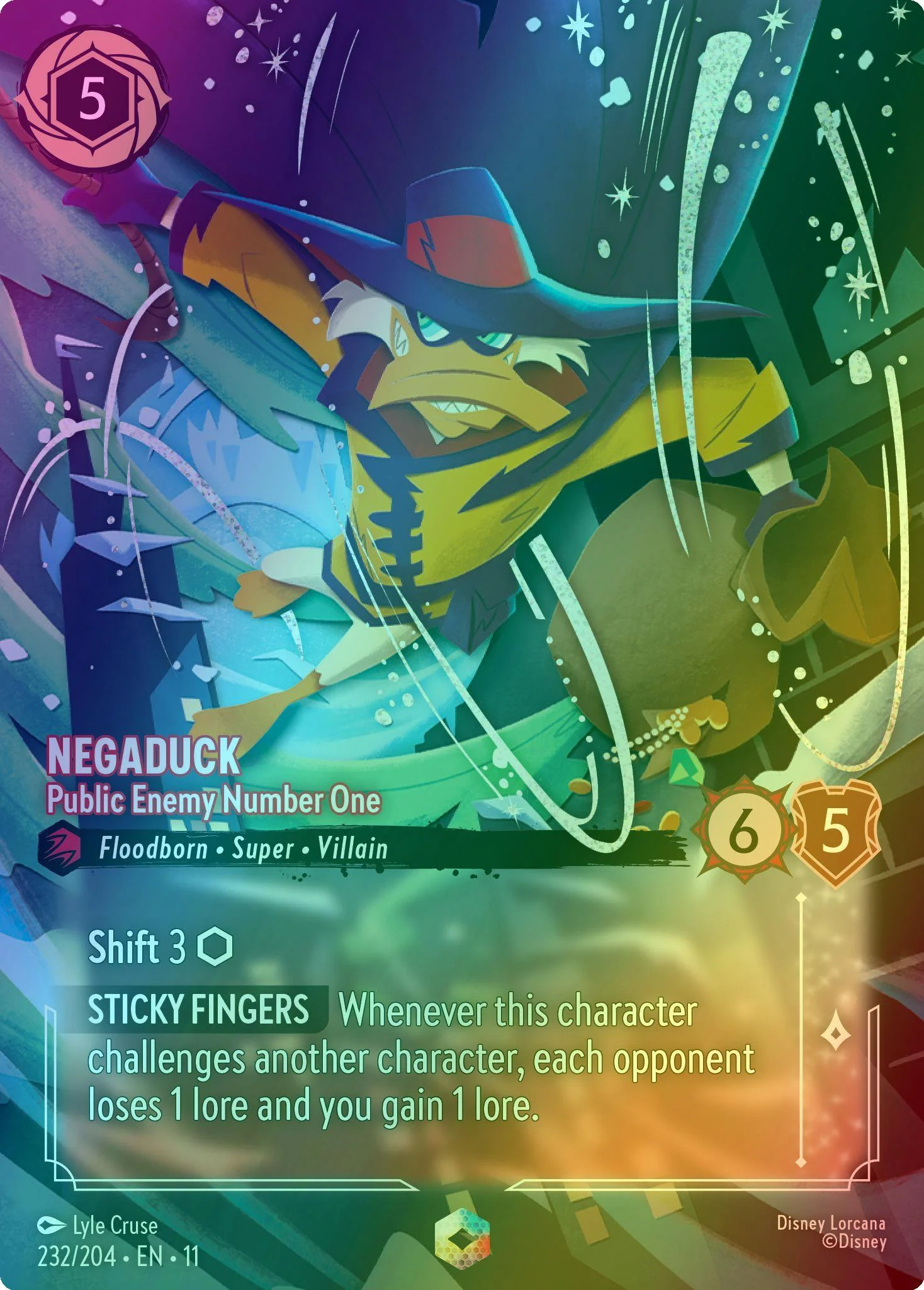 Negaduck - Public Enemy Number One (Enchanted) - 232/204 [Winterspell] [Holofoil]