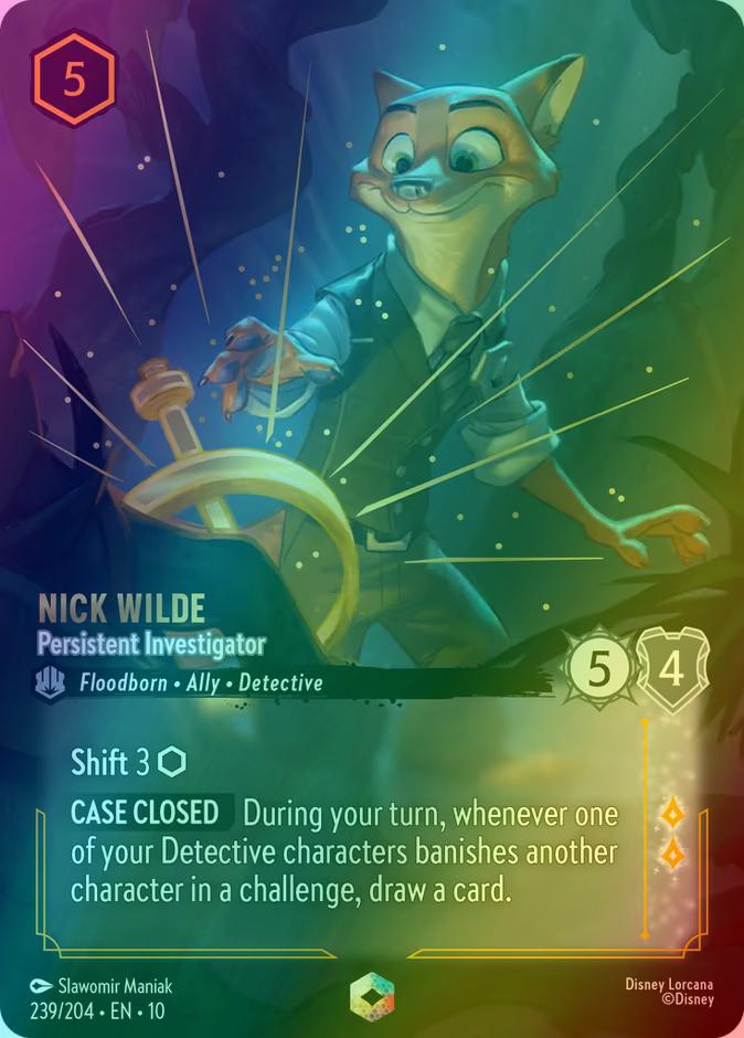 Nick Wilde - Persistent Investigator (Enchanted) - 239/204 [Whispers in the Well] [Holofoil]
