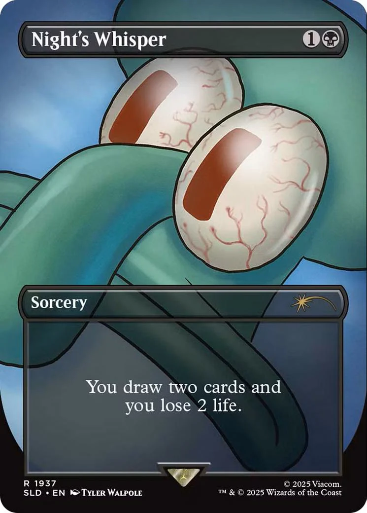 Night's Whisper [1937] [Borderless] [SpongeBob: Internet Sensation] [Secret Lair Drop] [Non-Foil]