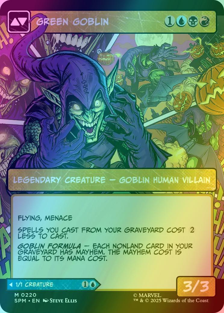 Norman Osborn // Green Goblin [220] [Borderless] [Panel] [Marvel's Spider-Man] [Foil] - Image 2