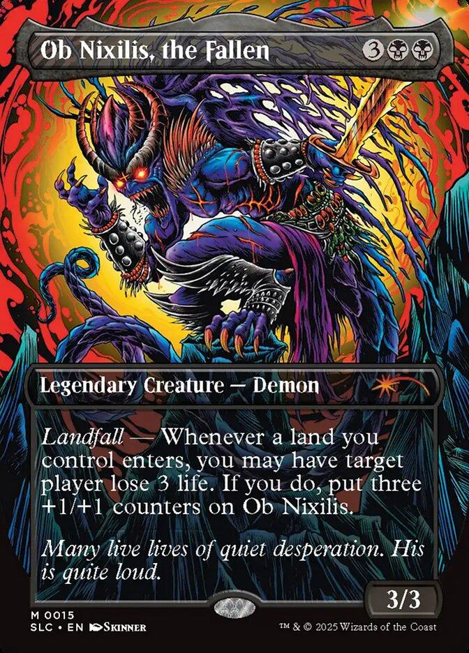 Ob Nixilis, the Fallen [0015] [Borderless] [Encyclopedia of Magic] [Secret Lair Countdown] [Non-Foil]