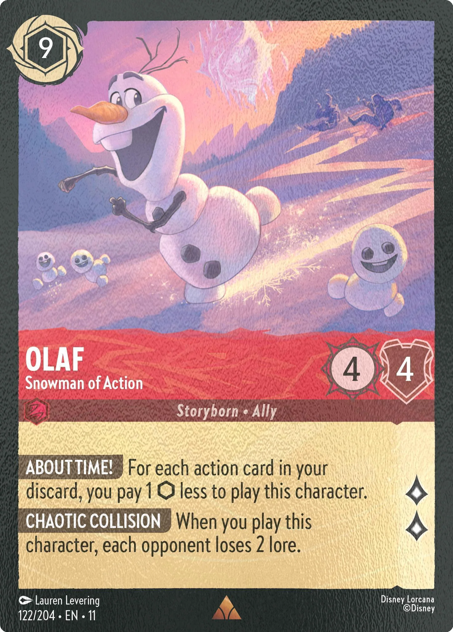 Olaf - Snowman of Action - 122/204 [Winterspell] [Cold Foil]