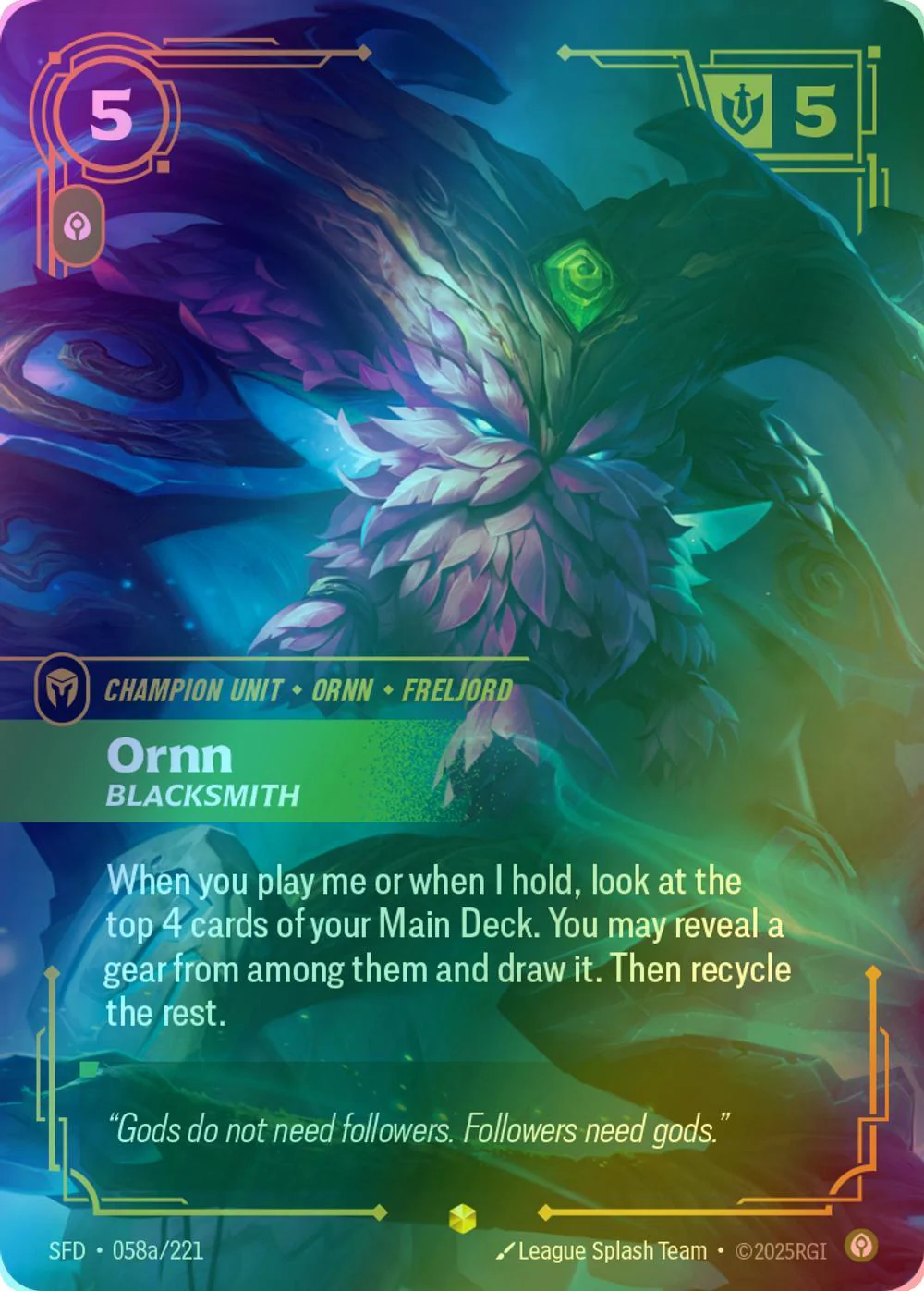 Ornn - Blacksmith (Alternate Art) - 058a/221 [Spiritforged] [Foil]