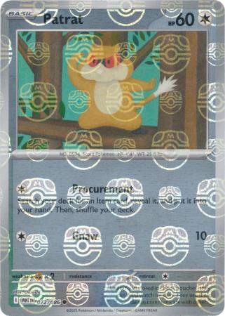 Patrat - Master Ball Pattern - 072/086 - Common [sv105w-072] [Reverse Holo]
