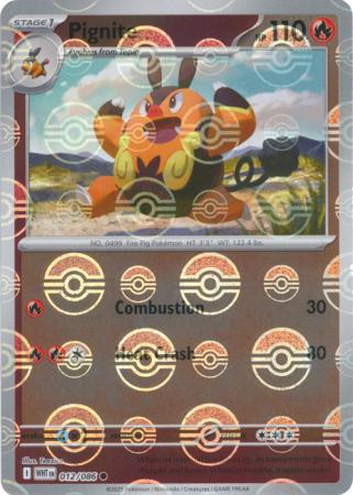 Pignite - Poké Ball Pattern - 012/086 - Common [sv105w-012] [Reverse Holo]