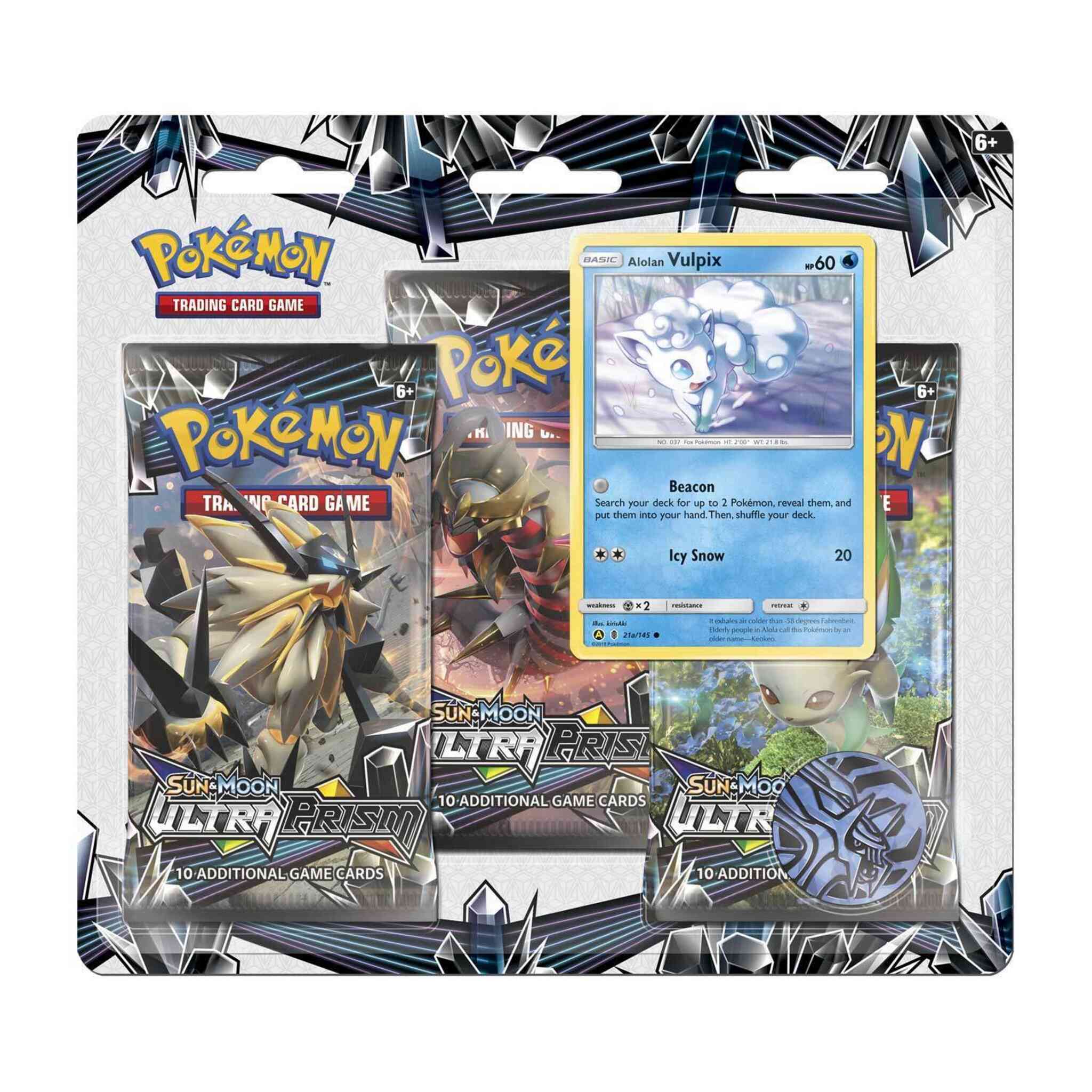 Pokémon TCG: Sun & Moon - Ultra Prism - Blister Pack - Three Boosters - Alolan Vulpix Promo Card