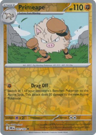 Primeape - 091/182 - Common [sv10-091] [Reverse Holo]