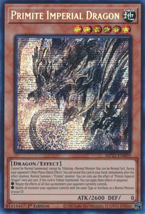 Primite Imperial Dragon - MP25-EN099 - Prismatic Secret Rare - 1st Edition