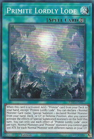 Primite Lordly Lode - RA05-EN072 - Super Rare - 1st Edition