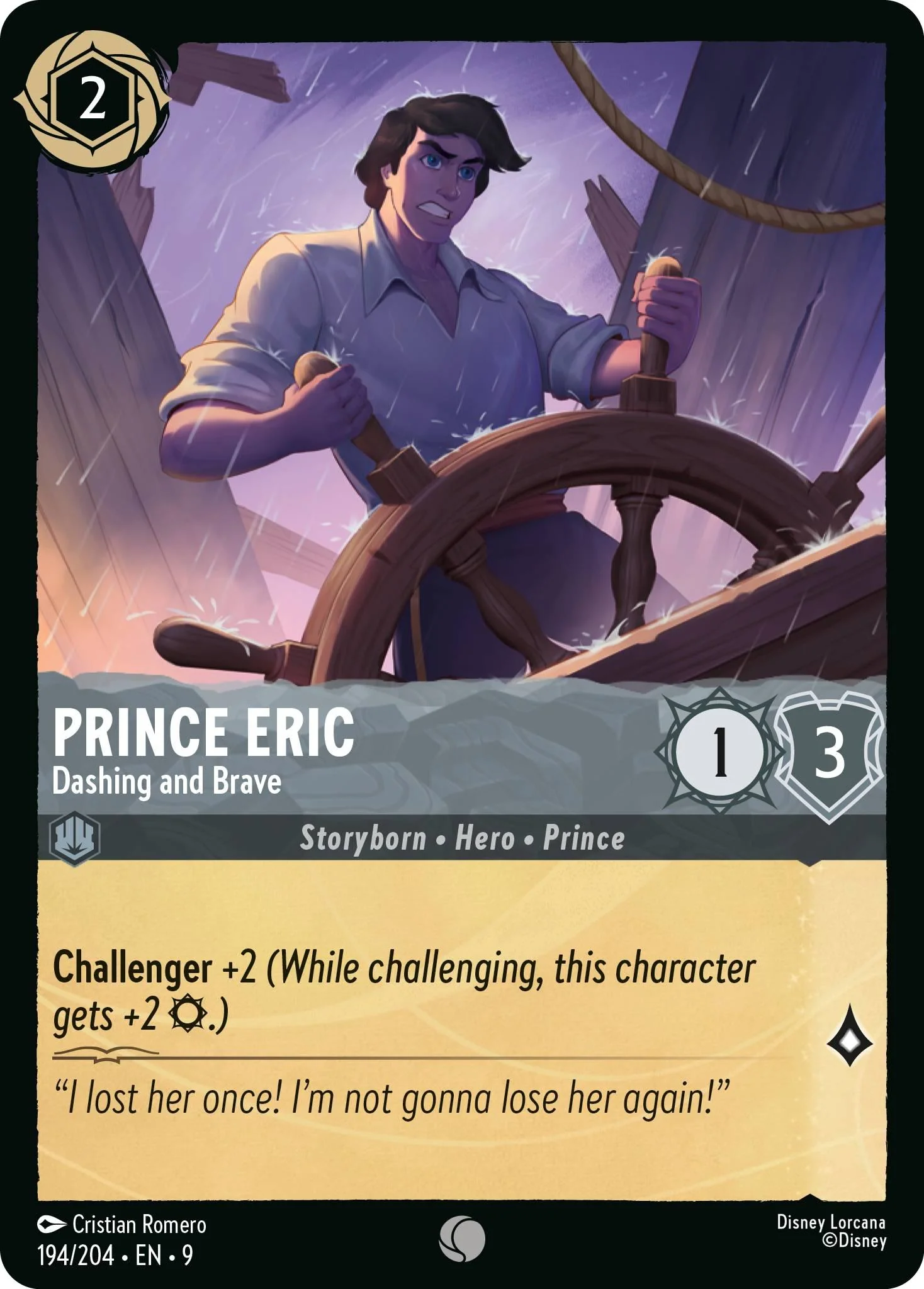Prince Eric - Dashing and Brave - 194/204 [Fabled] [Non-Foil]