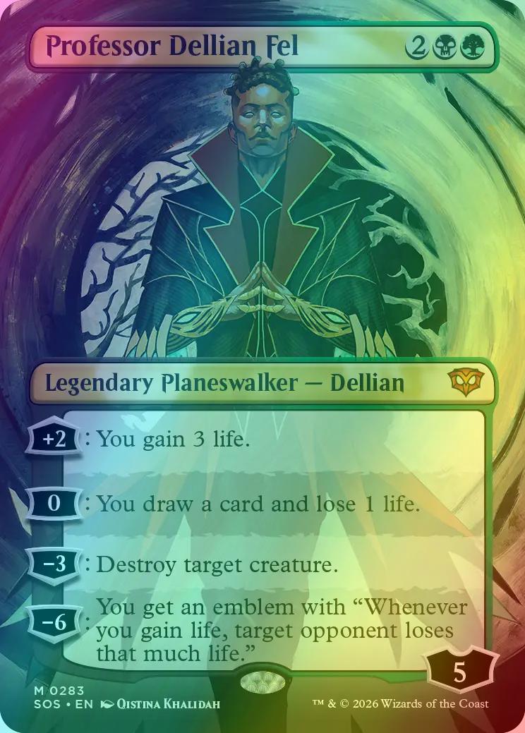 Professor Dellian Fel [283] [Borderless] [Secrets of Strixhaven] [Foil]