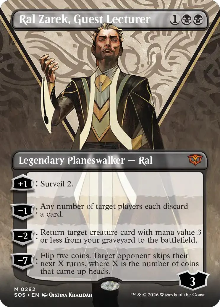 Ral Zarek, Guest Lecturer [282] [Borderless] [Secrets of Strixhaven] [Non-Foil]