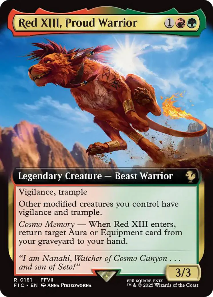 Red XIII, Proud Warrior [181] [Extended Art] [FINAL FANTASY: Commander] [Non-Foil]