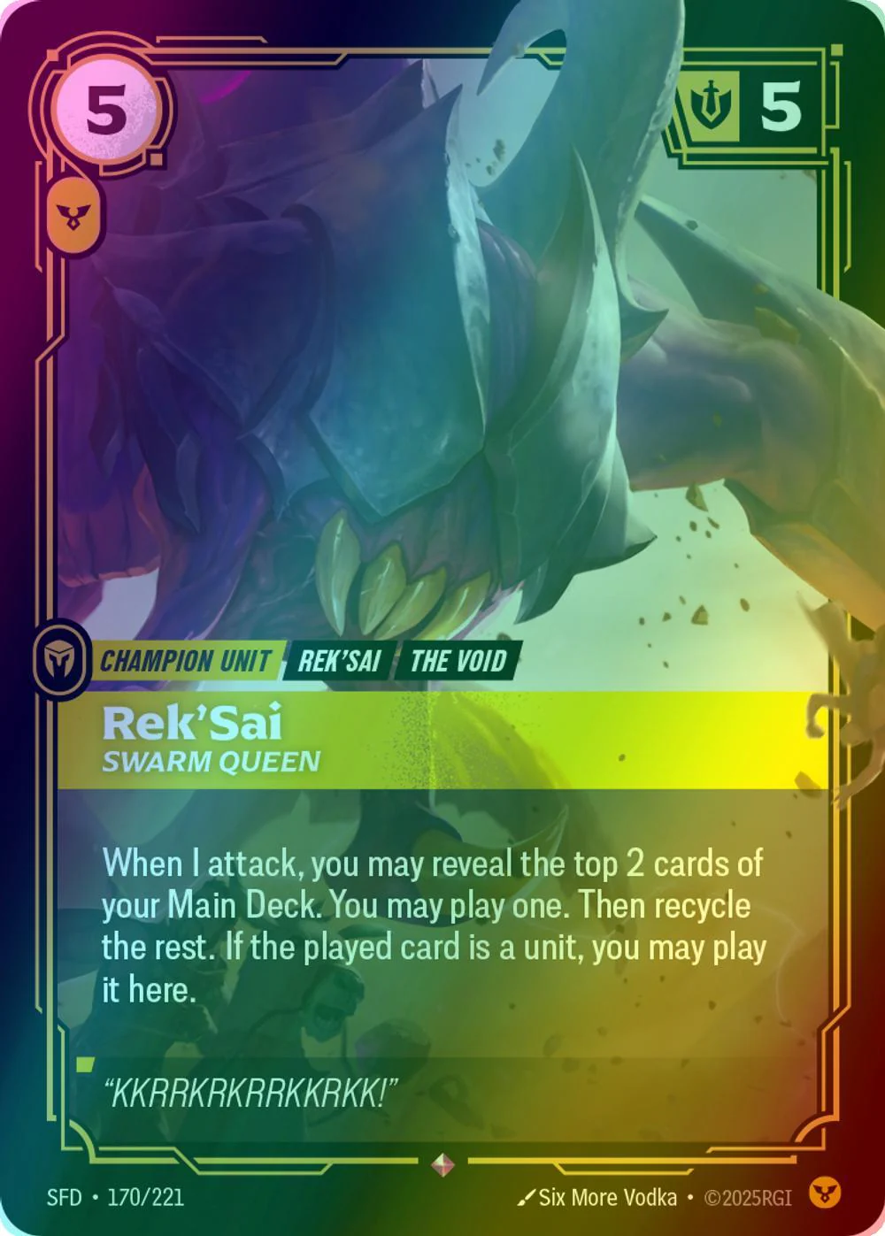 Rek'Sai - Swarm Queen - 170/221 [Spiritforged] [Foil]