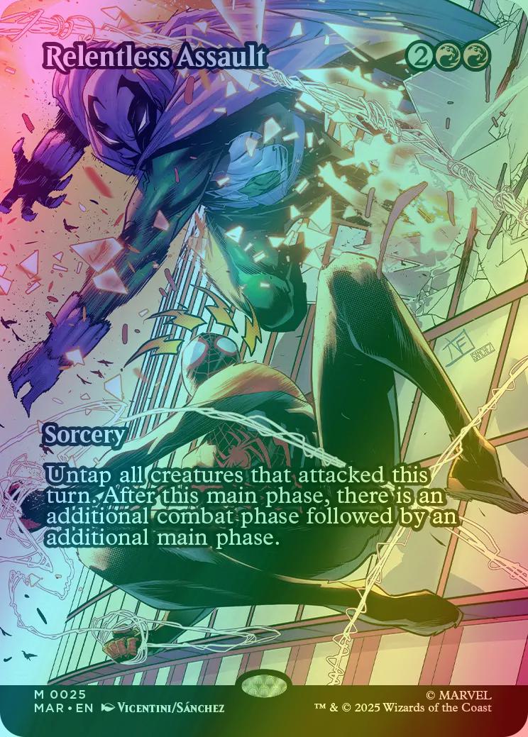 Relentless Assault [25] [Borderless] [Source Material] [Marvel Universe] [Foil]