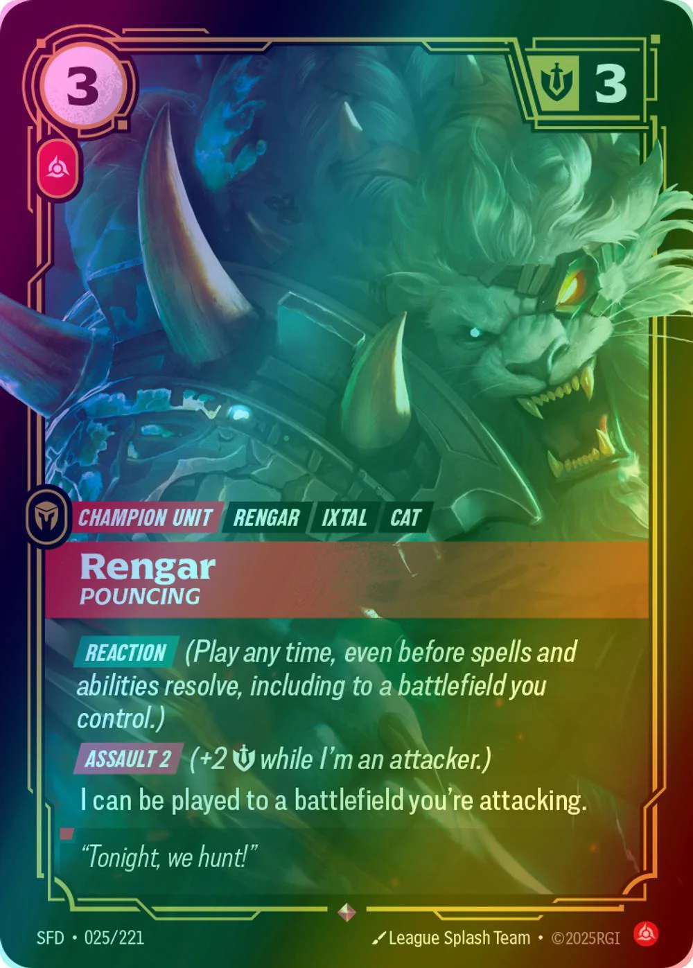 Rengar - Pouncing - 025/221 [Spiritforged] [Foil]