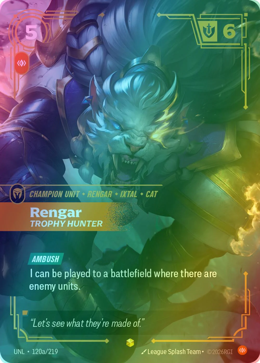 Rengar - Trophy Hunter (Alternate Art) - 120a/219 [Unleashed] [Foil]