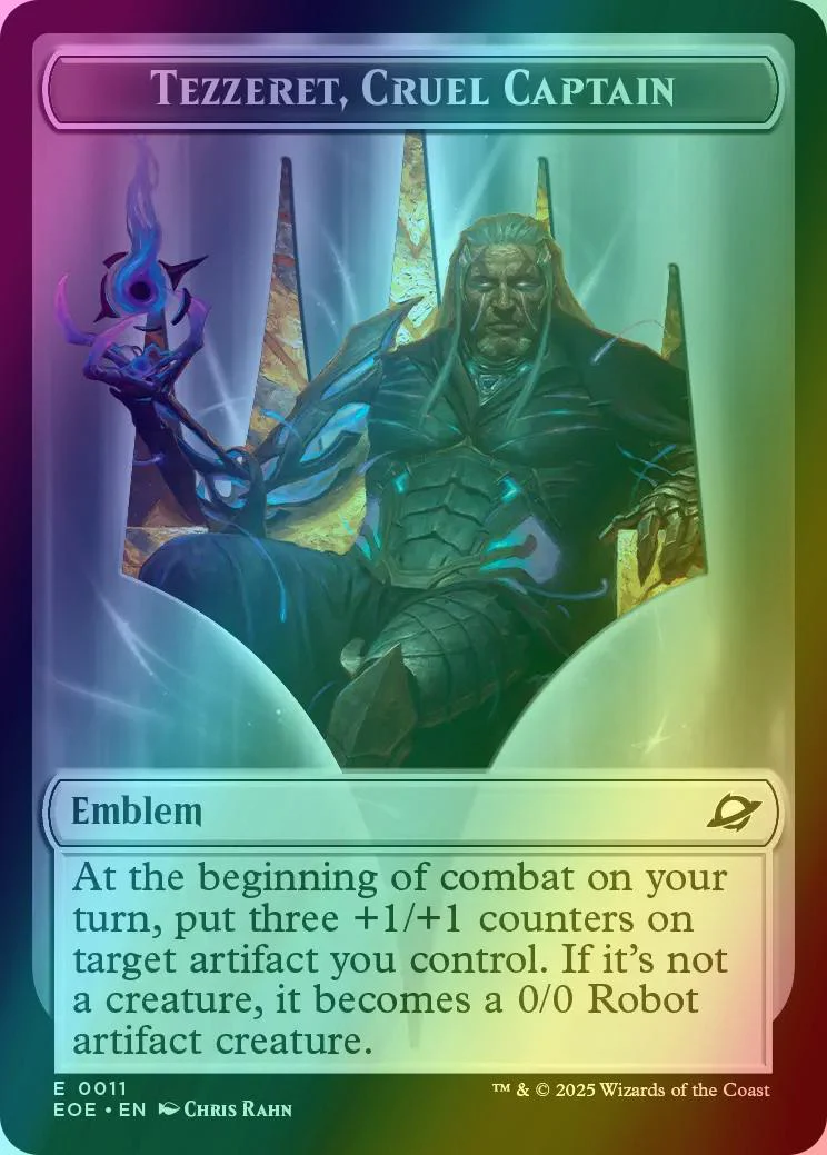 Robot Token (10) // Tezzeret, Cruel Captain Emblem (11) [Edge of Eternities: Tokens] [Foil] - Image 2