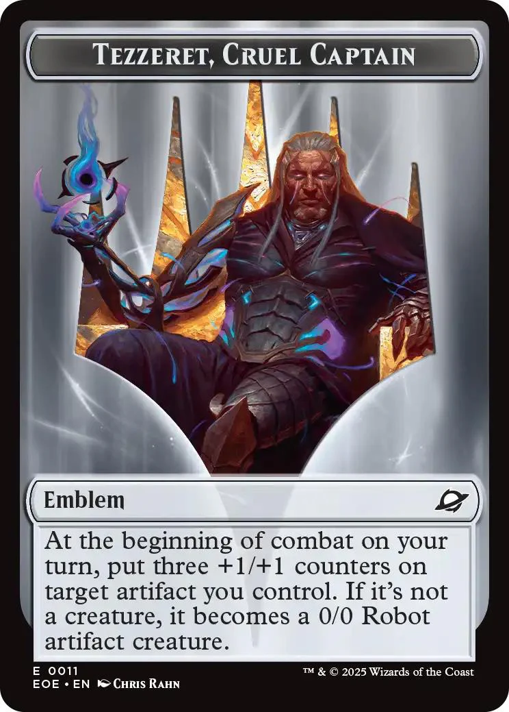 Robot Token (10) // Tezzeret, Cruel Captain Emblem (11) [Edge of Eternities: Tokens] [Non-Foil] - Image 2
