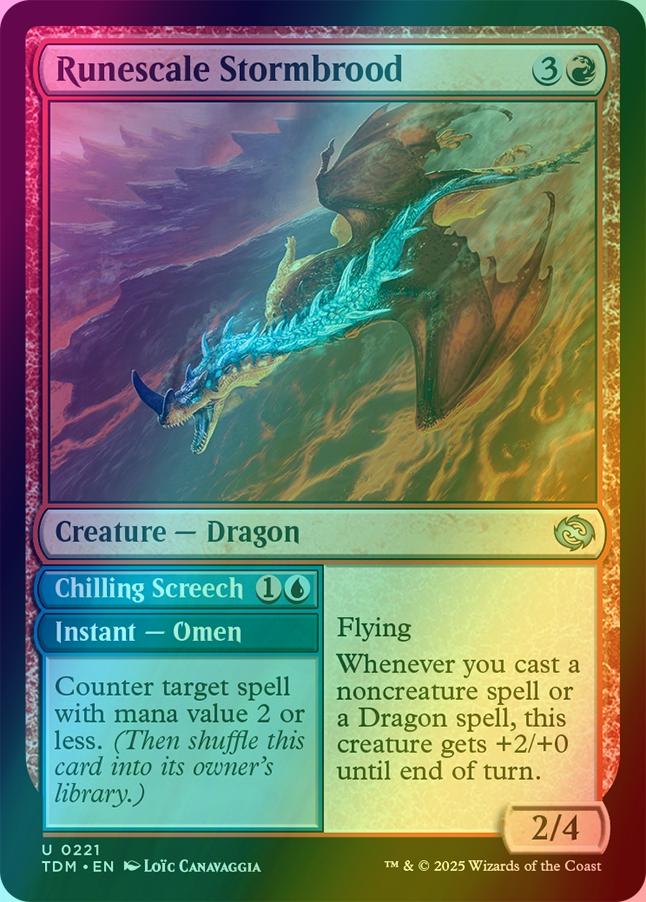 Runescale Stormbrood // Chilling Screech [221] [Tarkir: Dragonstorm] [Foil]