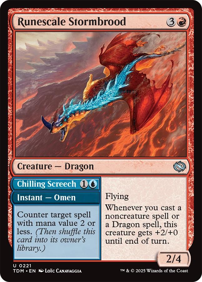 Runescale Stormbrood // Chilling Screech [221] [Tarkir: Dragonstorm] [Non-Foil]